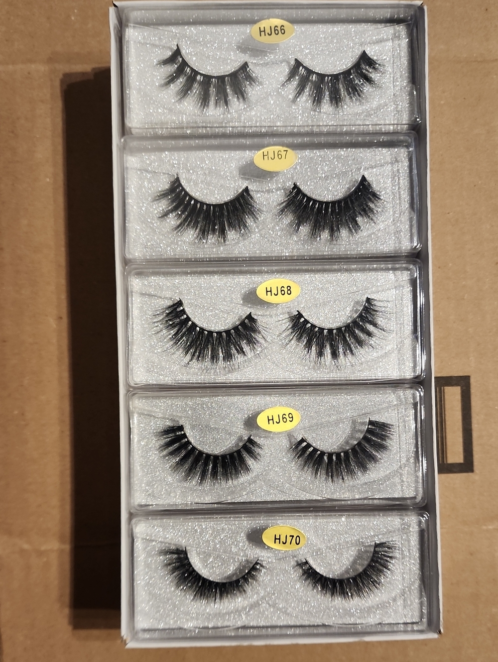 False Eyelashes Set - Black Dramatic Volume Lashes (HJ66-HJ70)